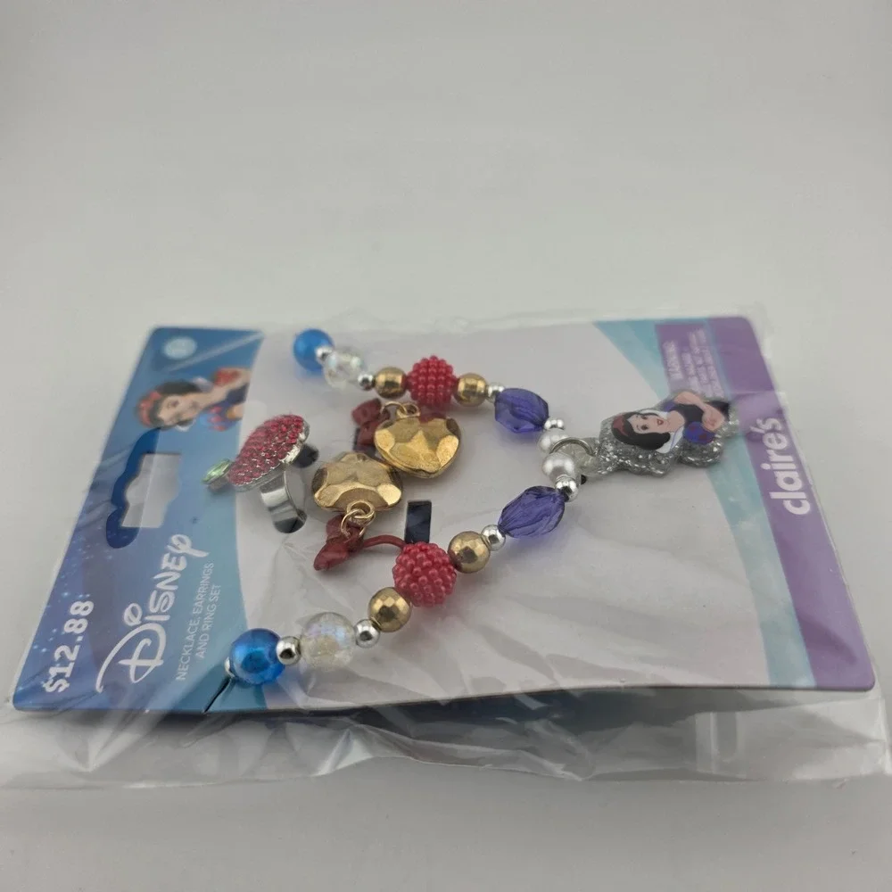 Disney Princess Snow White Jewelry Set Girls‎ Multicolor NEW Necklace Ring